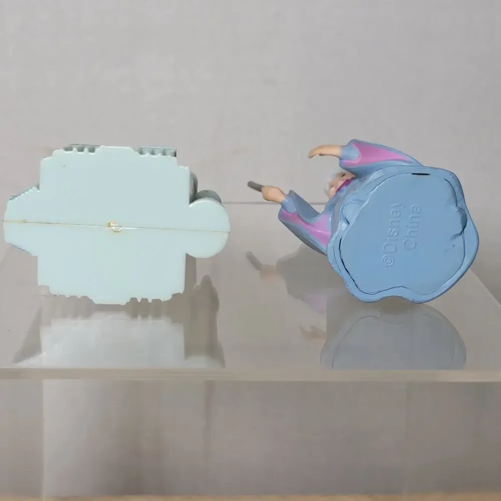 Set of 2 Disney Cinderella Figurines: Cinderella's Castle & Fairy Godmother